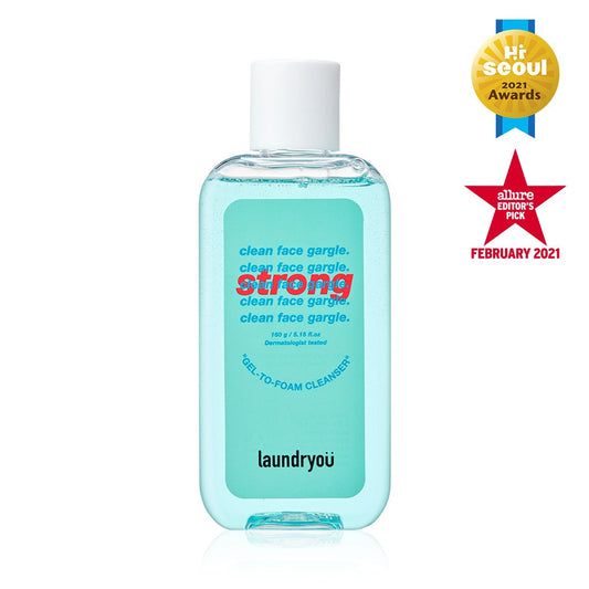 Clean Face Gargle Gel-to-Foam Cleanser Strong
+ Pore Cleaning Brush